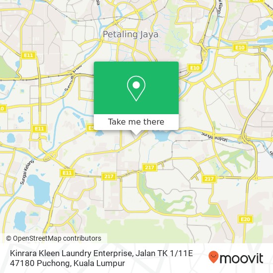 Peta Kinrara Kleen Laundry Enterprise, Jalan TK 1 / 11E 47180 Puchong