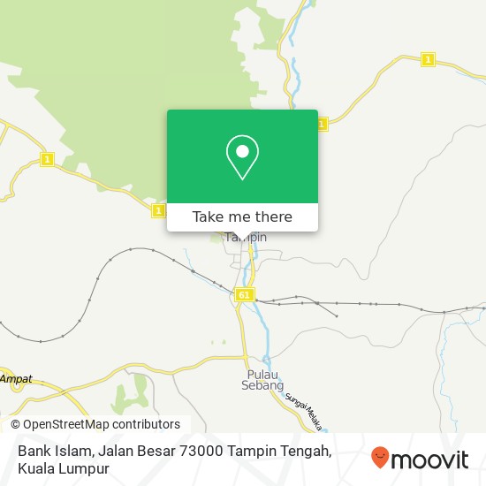 Peta Bank Islam, Jalan Besar 73000 Tampin Tengah