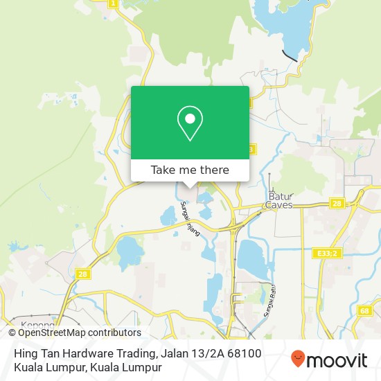 Peta Hing Tan Hardware Trading, Jalan 13 / 2A 68100 Kuala Lumpur