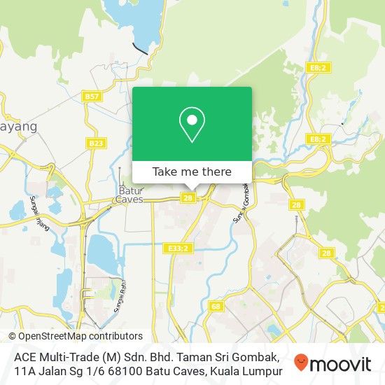 Peta ACE Multi-Trade (M) Sdn. Bhd. Taman Sri Gombak, 11A Jalan Sg 1 / 6 68100 Batu Caves