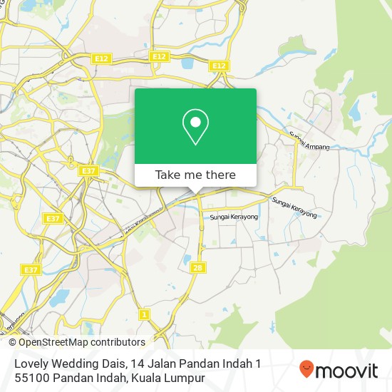 Lovely Wedding Dais, 14 Jalan Pandan Indah 1 55100 Pandan Indah map