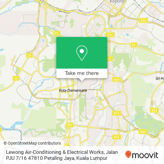 Lewong Air-Conditioning & Electrical Works, Jalan PJU 7 / 16 47810 Petaling Jaya map