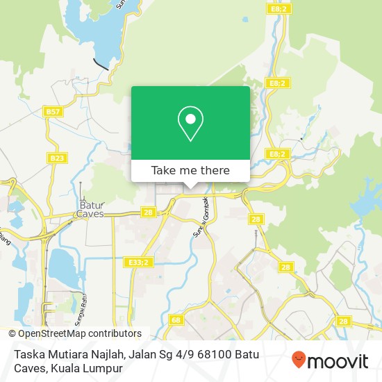 Peta Taska Mutiara Najlah, Jalan Sg 4 / 9 68100 Batu Caves