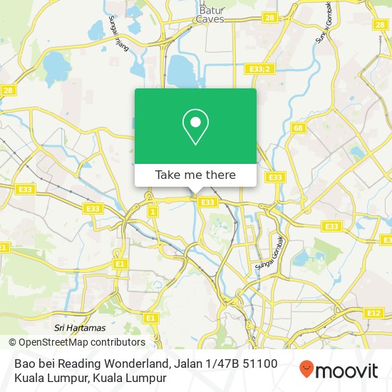 Bao bei Reading Wonderland, Jalan 1 / 47B 51100 Kuala Lumpur map