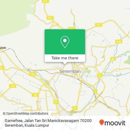 Gamefree, Jalan Tan Sri Manickavasagam 70200 Seremban map