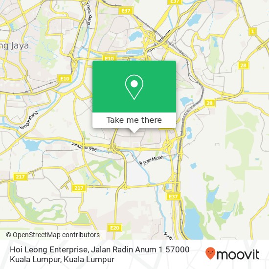 Peta Hoi Leong Enterprise, Jalan Radin Anum 1 57000 Kuala Lumpur