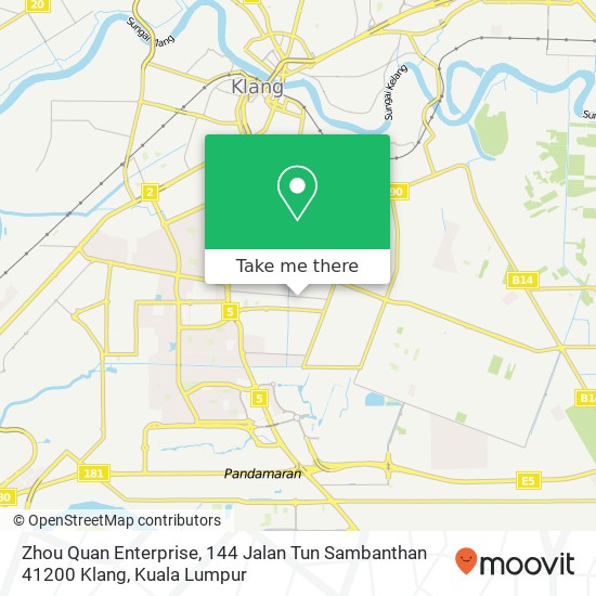 Peta Zhou Quan Enterprise, 144 Jalan Tun Sambanthan 41200 Klang