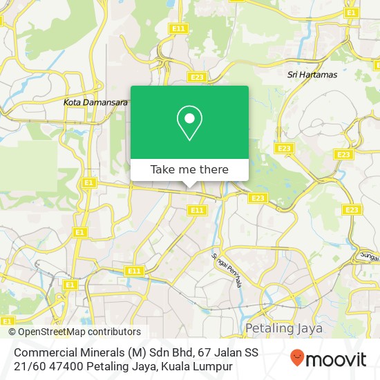 Commercial Minerals (M) Sdn Bhd, 67 Jalan SS 21 / 60 47400 Petaling Jaya map