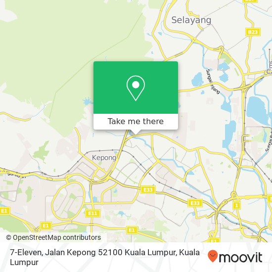Peta 7-Eleven, Jalan Kepong 52100 Kuala Lumpur