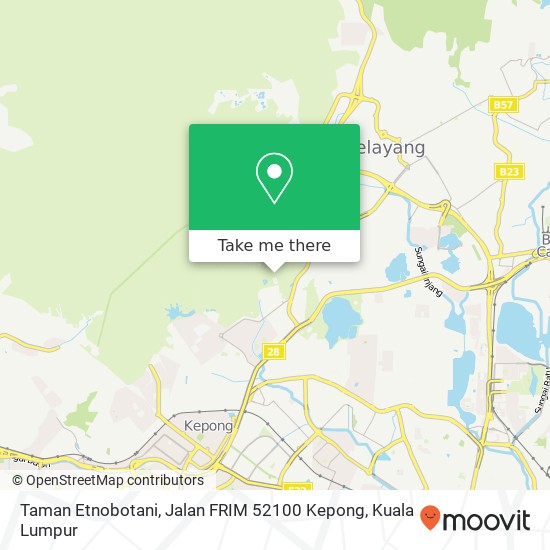 Peta Taman Etnobotani, Jalan FRIM 52100 Kepong