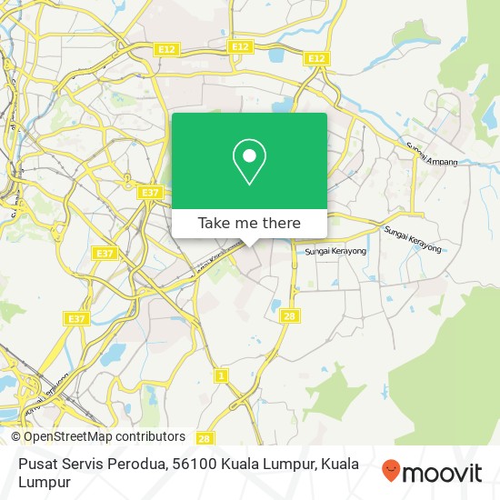 Peta Pusat Servis Perodua, 56100 Kuala Lumpur