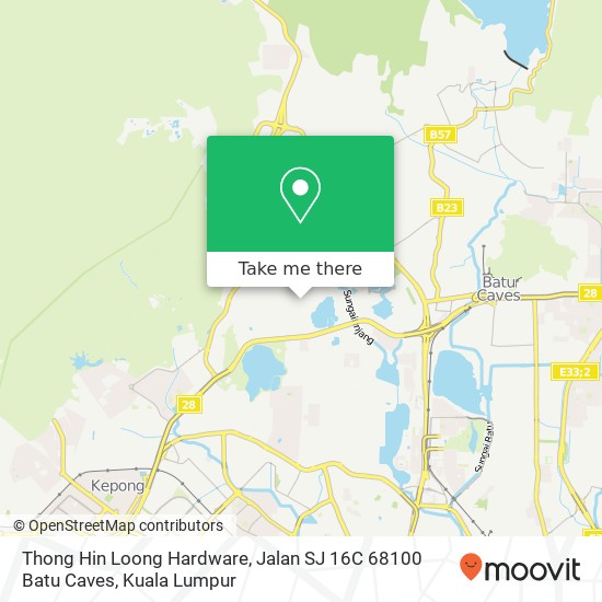 Thong Hin Loong Hardware, Jalan SJ 16C 68100 Batu Caves map