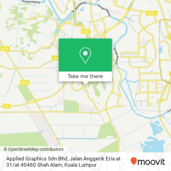 Peta Applied Graphics Sdn Bhd, Jalan Anggerik Eria at 31 / at 40460 Shah Alam