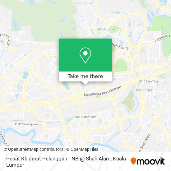 Peta Pusat Khidmat Pelanggan TNB @ Shah Alam