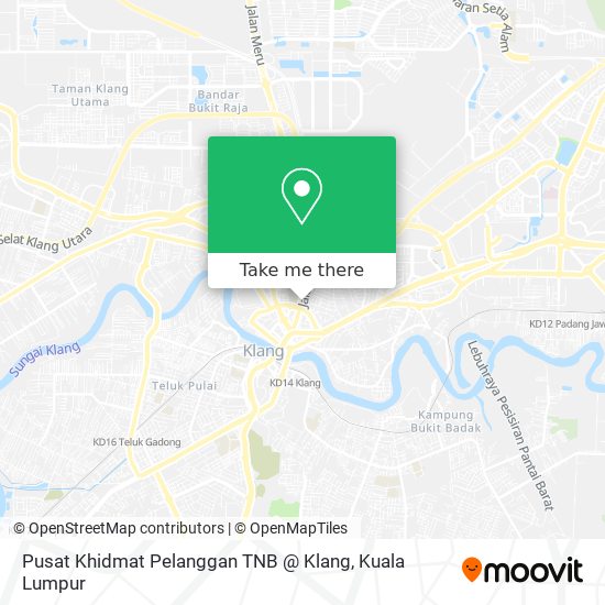 Peta Pusat Khidmat Pelanggan TNB @ Klang