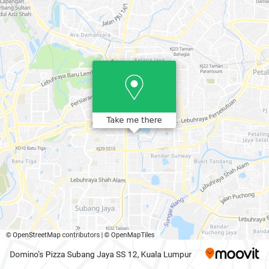 Peta Domino's Pizza Subang Jaya SS 12