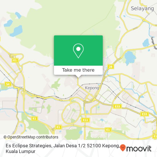 Peta Es Eclipse Strategies, Jalan Desa 1 / 2 52100 Kepong