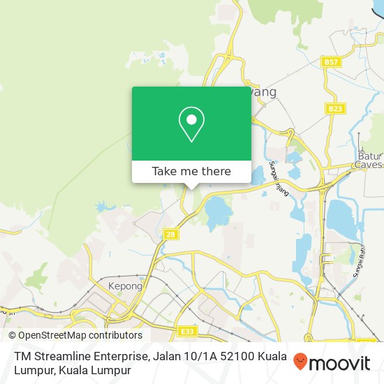 Peta TM Streamline Enterprise, Jalan 10 / 1A 52100 Kuala Lumpur