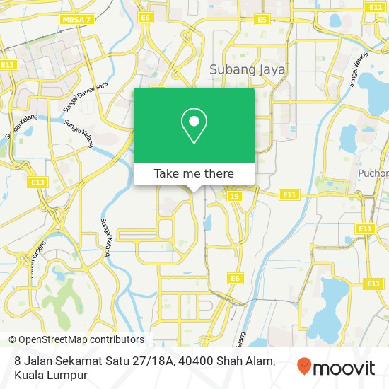 Peta 8 Jalan Sekamat Satu 27 / 18A, 40400 Shah Alam