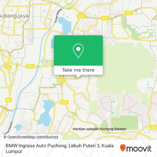 Peta BMW Ingress Auto Puchong, Lebuh Puteri 3