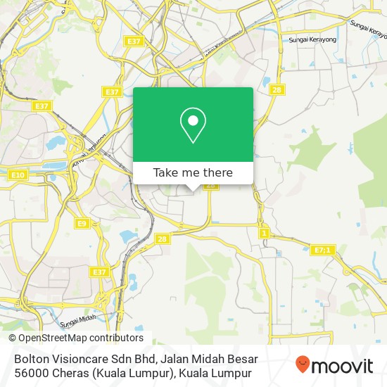 Bolton Visioncare Sdn Bhd, Jalan Midah Besar 56000 Cheras (Kuala Lumpur) map