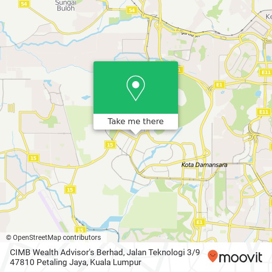 CIMB Wealth Advisor's Berhad, Jalan Teknologi 3 / 9 47810 Petaling Jaya map