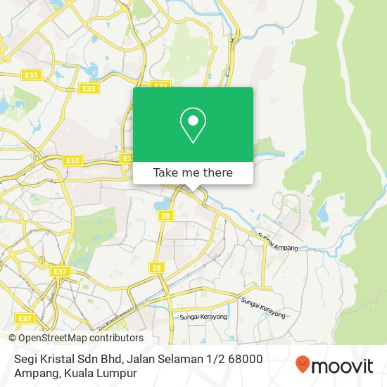 Segi Kristal Sdn Bhd, Jalan Selaman 1 / 2 68000 Ampang map