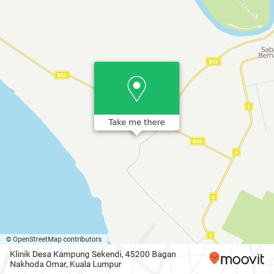 Peta Klinik Desa Kampung Sekendi, 45200 Bagan Nakhoda Omar