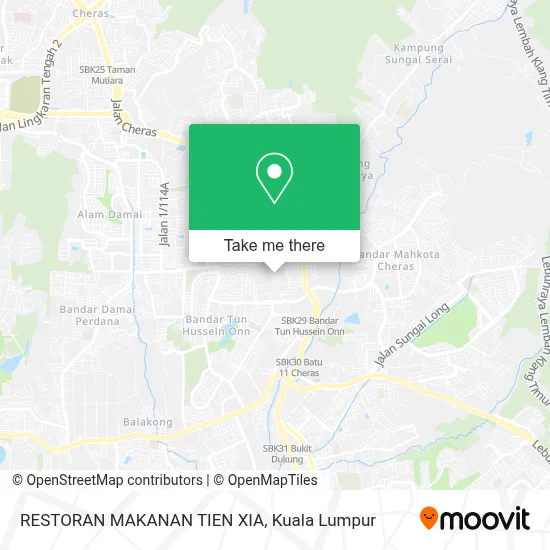 RESTORAN MAKANAN TIEN XIA map