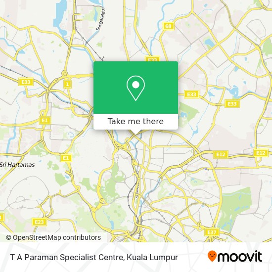 T A Paraman Specialist Centre map
