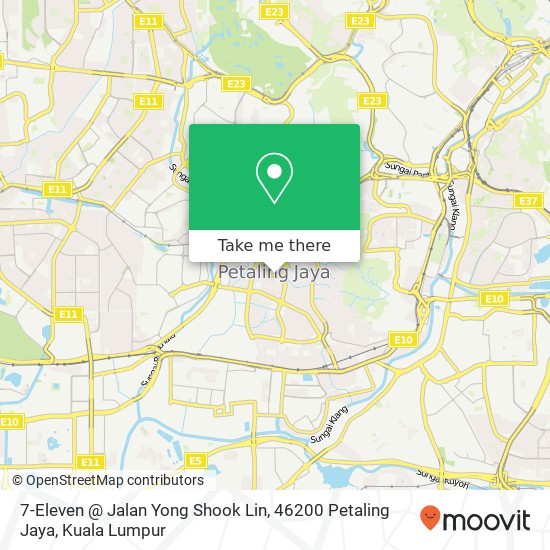 Peta 7-Eleven @ Jalan Yong Shook Lin, 46200 Petaling Jaya
