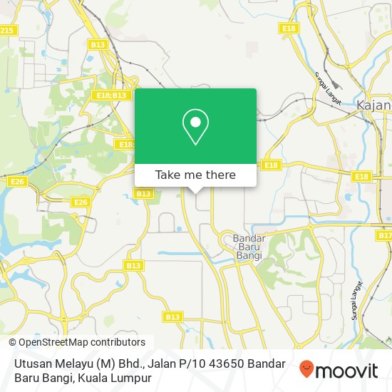 Peta Utusan Melayu (M) Bhd., Jalan P / 10 43650 Bandar Baru Bangi