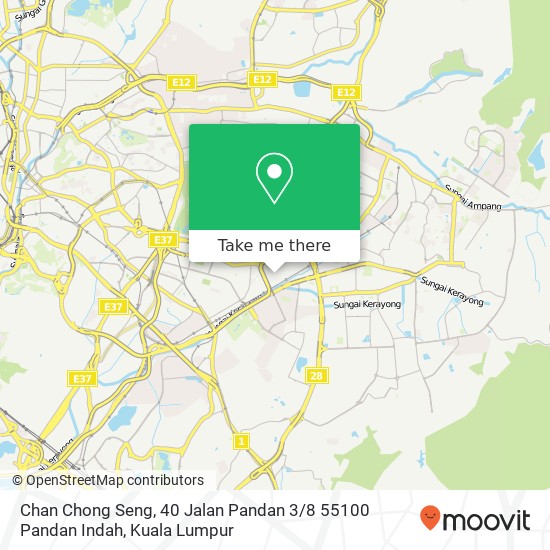 Chan Chong Seng, 40 Jalan Pandan 3 / 8 55100 Pandan Indah map