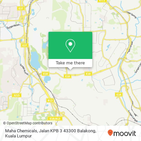 Maha Chemicals, Jalan KPB 3 43300 Balakong map