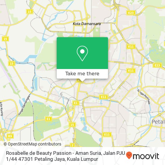 Peta Rosabelle de Beauty Passion - Aman Suria, Jalan PJU 1 / 44 47301 Petaling Jaya