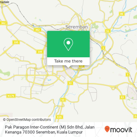 Pak Paragon Inter-Continent (M) Sdn Bhd, Jalan Kenanga 70300 Seremban map