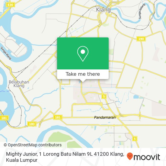 Peta Mighty Junior, 1 Lorong Batu Nilam 9L 41200 Klang