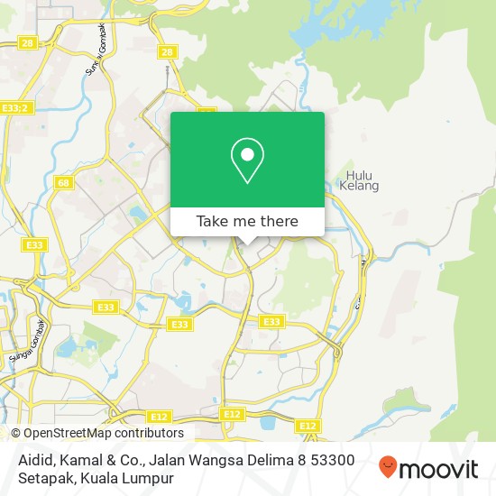 Peta Aidid, Kamal & Co., Jalan Wangsa Delima 8 53300 Setapak