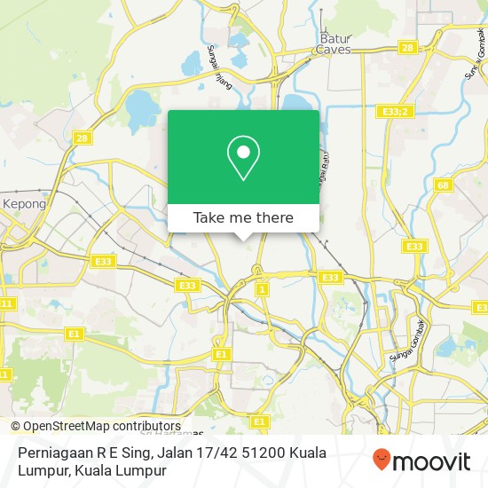 Peta Perniagaan R E Sing, Jalan 17 / 42 51200 Kuala Lumpur