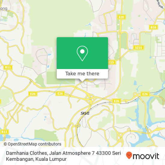 Peta Damhania Clothes, Jalan Atmosphere 7 43300 Seri Kembangan