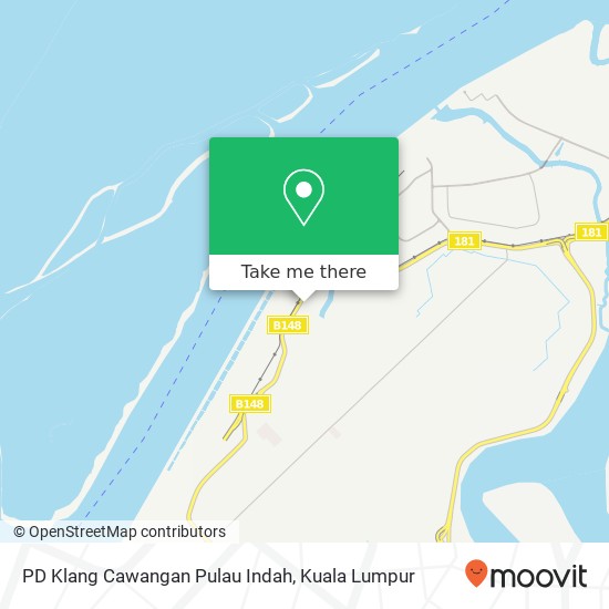 PD Klang Cawangan Pulau Indah map
