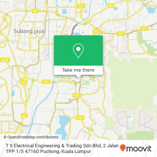 T S Electrical Engineering & Trading Sdn Bhd, 2 Jalan TPP 1 / 5 47160 Puchong map