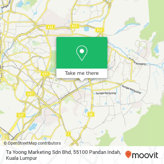 Peta Ta Yoong Marketing Sdn Bhd, 55100 Pandan Indah