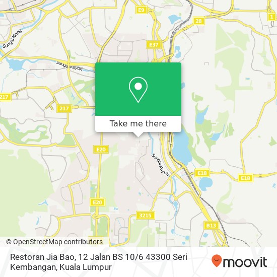 Restoran Jia Bao, 12 Jalan BS 10 / 6 43300 Seri Kembangan map