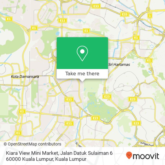 Kiara View Mini Market, Jalan Datuk Sulaiman 6 60000 Kuala Lumpur map