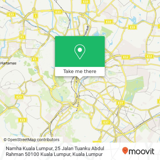 Peta Namha Kuala Lumpur, 25 Jalan Tuanku Abdul Rahman 50100 Kuala Lumpur