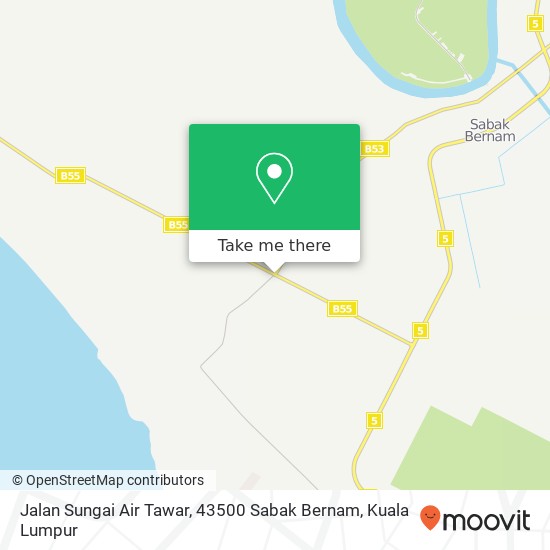 Peta Jalan Sungai Air Tawar, 43500 Sabak Bernam