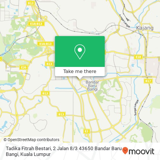 Peta Tadika Fitrah Bestari, 2 Jalan 8 / 3 43650 Bandar Baru Bangi