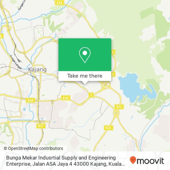 Peta Bunga Mekar Indusrtial Supply and Engineering Enterprise, Jalan ASA Jaya 4 43000 Kajang