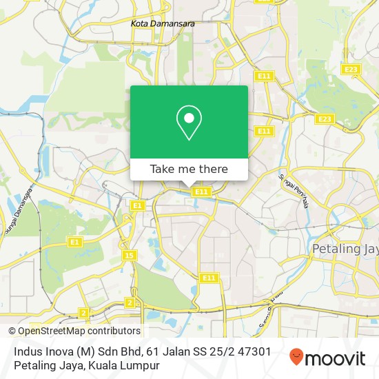 Peta Indus Inova (M) Sdn Bhd, 61 Jalan SS 25 / 2 47301 Petaling Jaya